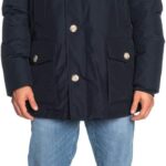Parka Uomo Pregiato Manica Lunga Chiusura Bottone Melton-0