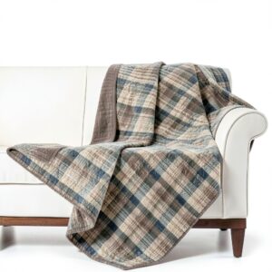 Copriletto Woolrich Tasha Taupe cotone reversibile trapunte-1