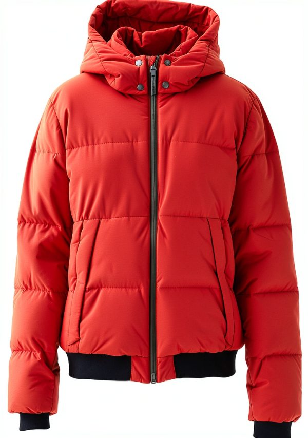 Woolrich Bomber Piumino Rosso Giacche Uomo Manica Lunga