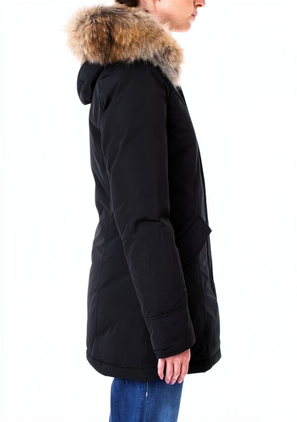 Parka con Cappuccio Chiusura Cerniera Manica Lunga-3