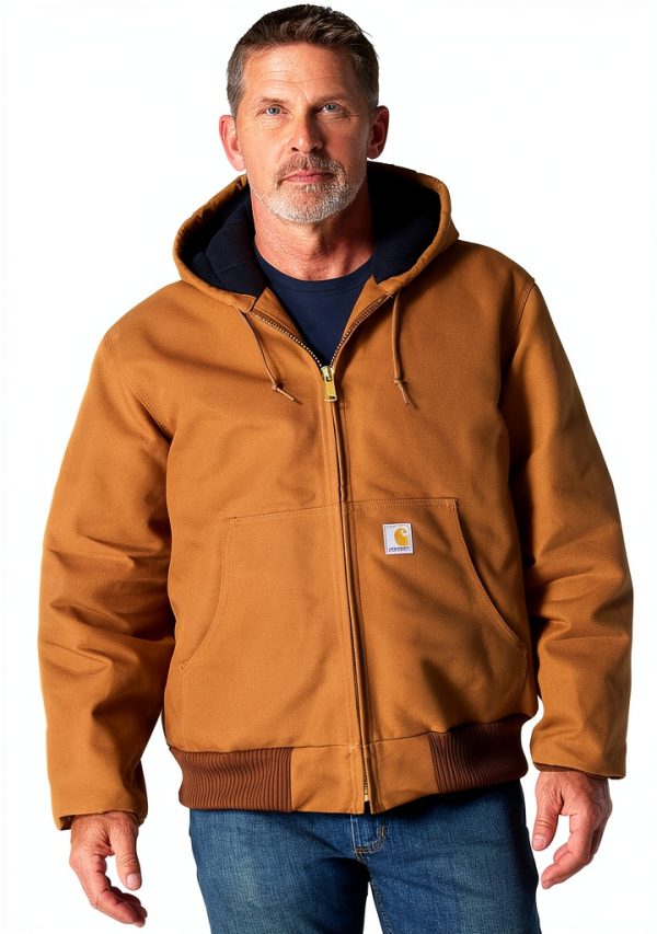 Carhartt Giacca Uomo Loose Fit Duck Isolata Nero Ghiaia