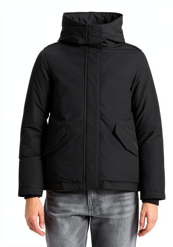 Giubbino Woolrich Donna Nero Sintetico Giacca Militare