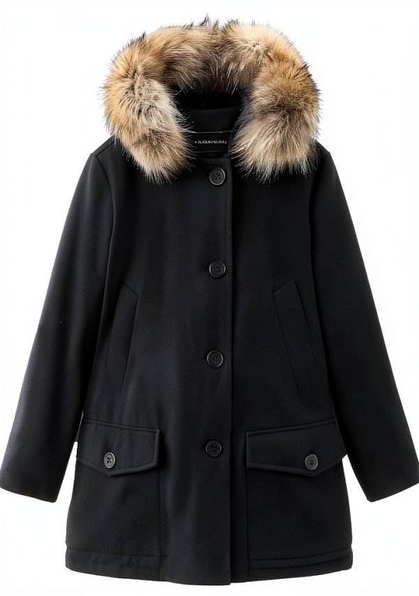 WOOLRICH Donna Arctic Parka Ramar Piuma Impermeabile Blu