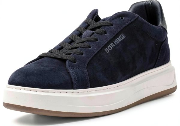 Sneaker Uomo Woolrich Blu Camoscio Suola Gomma Comfort