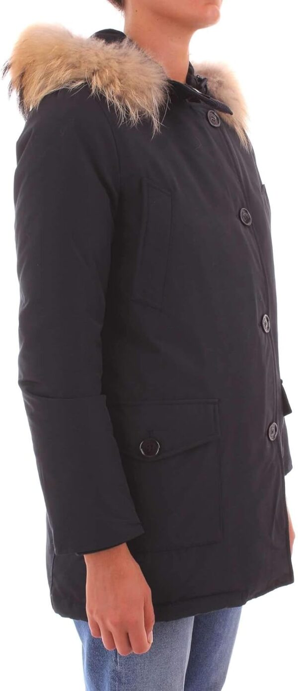 Parka Donna Manica Lunga Chiusura Bottone Colore M-3