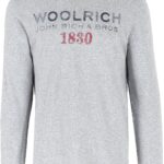 Woolrich T-shirt Uomo Cotone Logo Manica Lunga Regular Fit-0