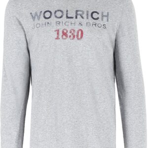 Woolrich T-shirt Uomo Cotone Logo Manica Lunga Regular Fit-0