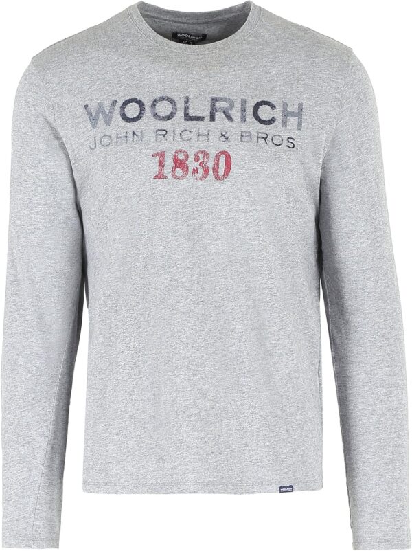 Woolrich T-shirt Uomo Cotone Logo Manica Lunga Regular Fit-0