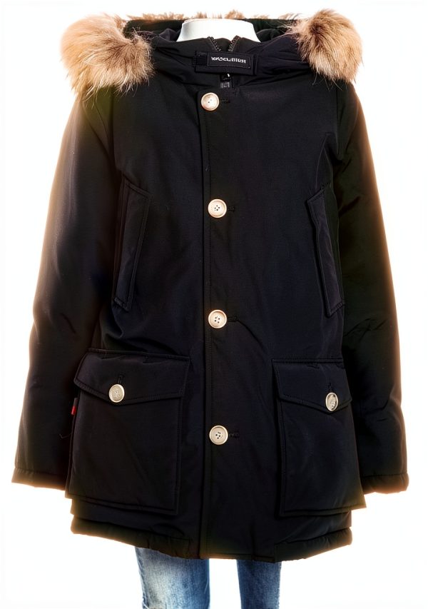 WOOLRICH Parka Bambino Nero 100% Oca Giacche Invernali