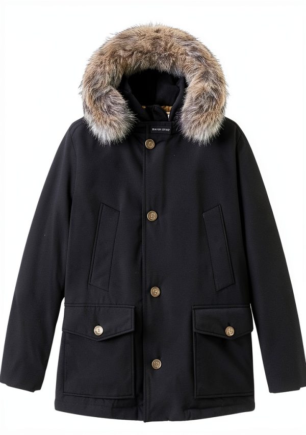 Giubbotto WOOLRICH Uomo Nero Artic parka pelliccia