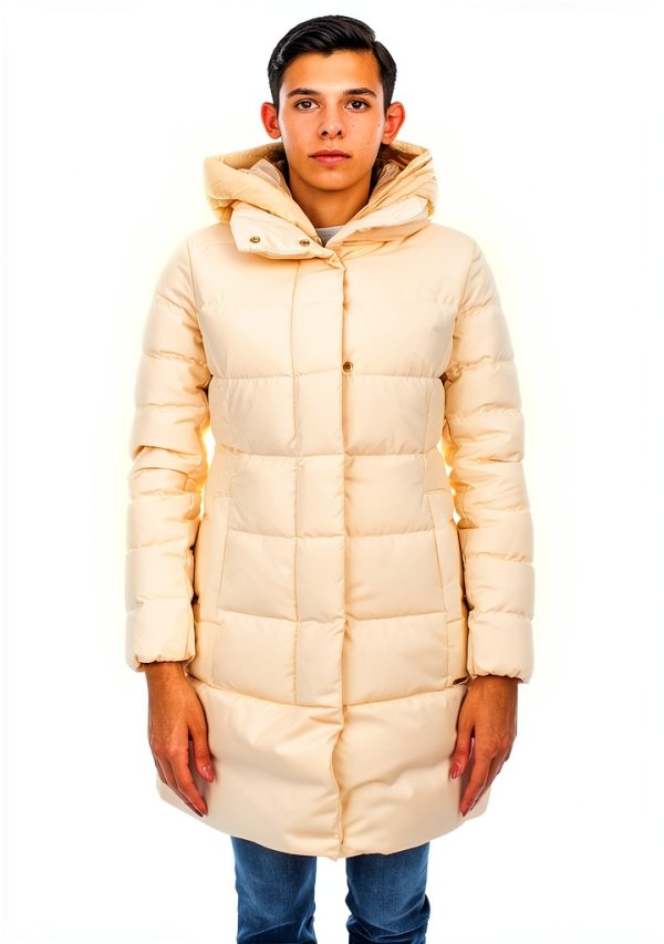 Woolrich parka donna avorio piumino 2in1 cappotto inverno