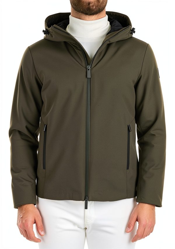 WOOLRICH giacca softshell uomo dark green impermeabile