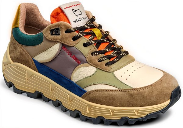 Scarpe Uomo WOOLRICH Sneaker Casual Beige Panna Vibram