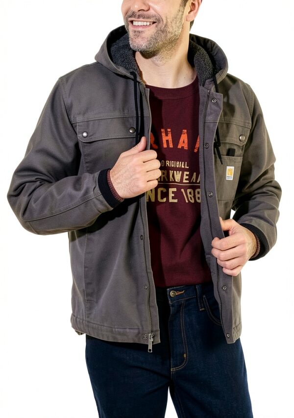 Giacche Carhartt Uomo Relaxed Fit Sherpa Leggero Nero-2