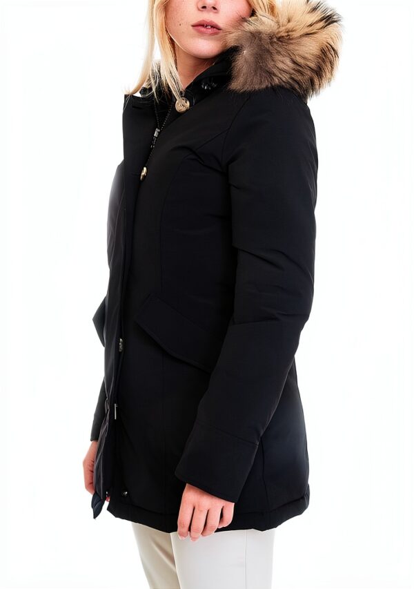 Woolrich Giaccone Donna Nero Lana Cappotto Inverno-1