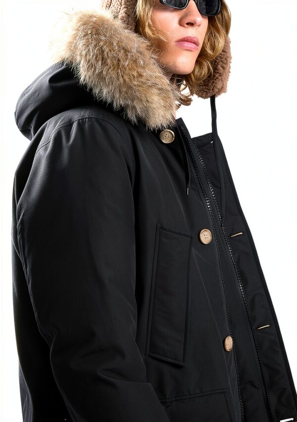 Giubbino Woolrich Arctic Detachable Fur Parka Nero XL-2