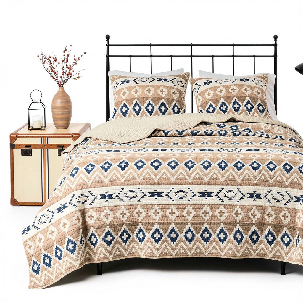Trapunta Woolrich Montana su letto matrimoniale